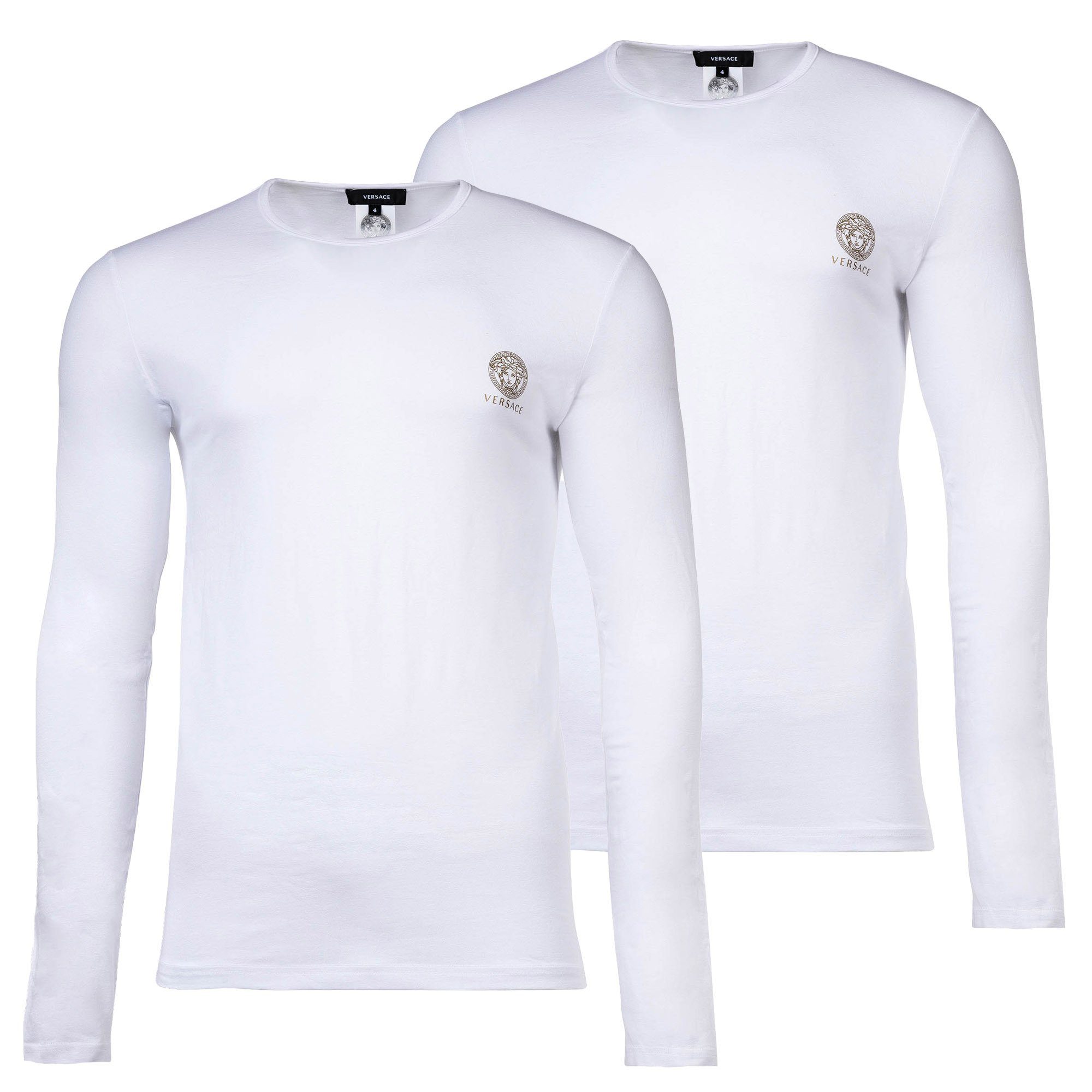 Versace T-Shirt Herren Langarmshirt, 2er Pack - TOPEKA Weiß