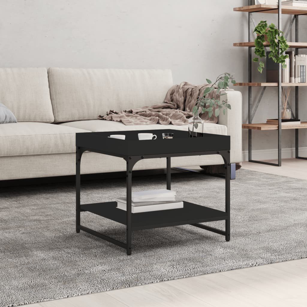 vidaXL Couchtisch Couchtisch Schwarz 49,5x49,5x45 cm Holzwerkstoff (1-St)