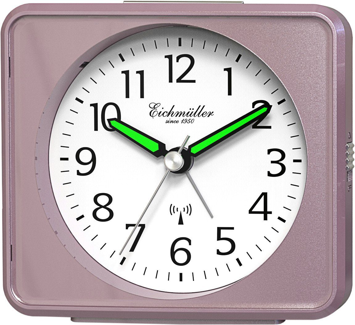 Eichmüller Funkwecker 9892-07 – Präziser rosa Wecker mit ansteigendem Weckton, sehr gut ablesbar