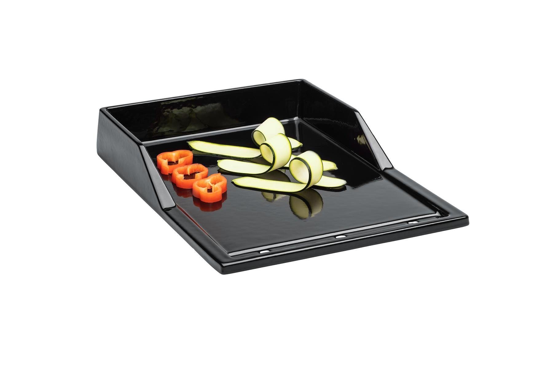 CHEF CUISINE International Grillplatte Plancha Platte 6,3kg Gusseisen 41 x 24 cm (1-St), Rechteckige Form nutzt die Fläche auf dem Grill bestmöglich aus