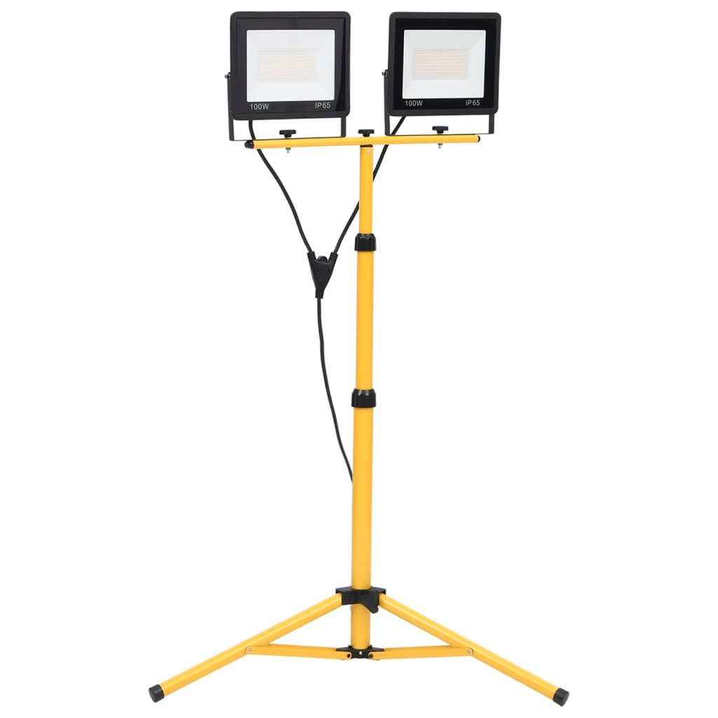 vidaXL Flutlichtstrahler LED-Fluter mit Stativ 2x100 W Warmweiß