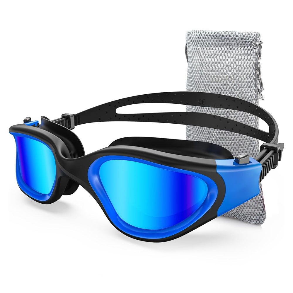 AFKSMILE Schwimmbrille Polarisierte Schwimmbrille für Unisex und Erwachsene und Damen, 100% UV-Schutzbrille, Upgrade Anti-Beschlag-Technologie