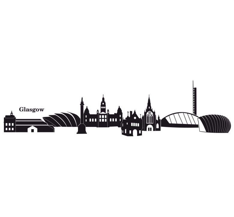 Wall-Art Wandtattoo XXL Stadt Skyline Glasgow 120cm (1 St)