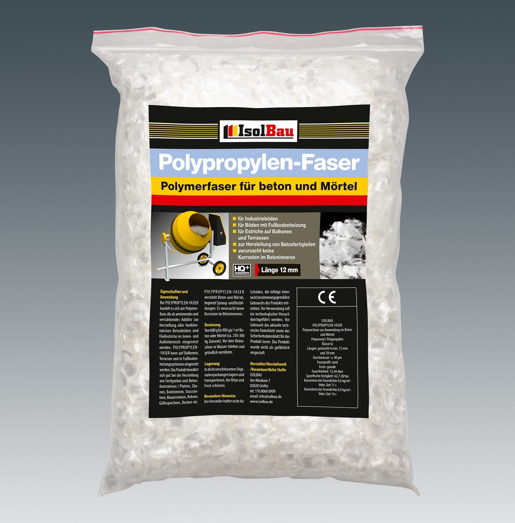 None Estrich Original Fasern 750 g Faser-beton Миномет, Estrich, Gips PP Fasern Polymerfaser für Beton, Миномет, Estrich, Gips