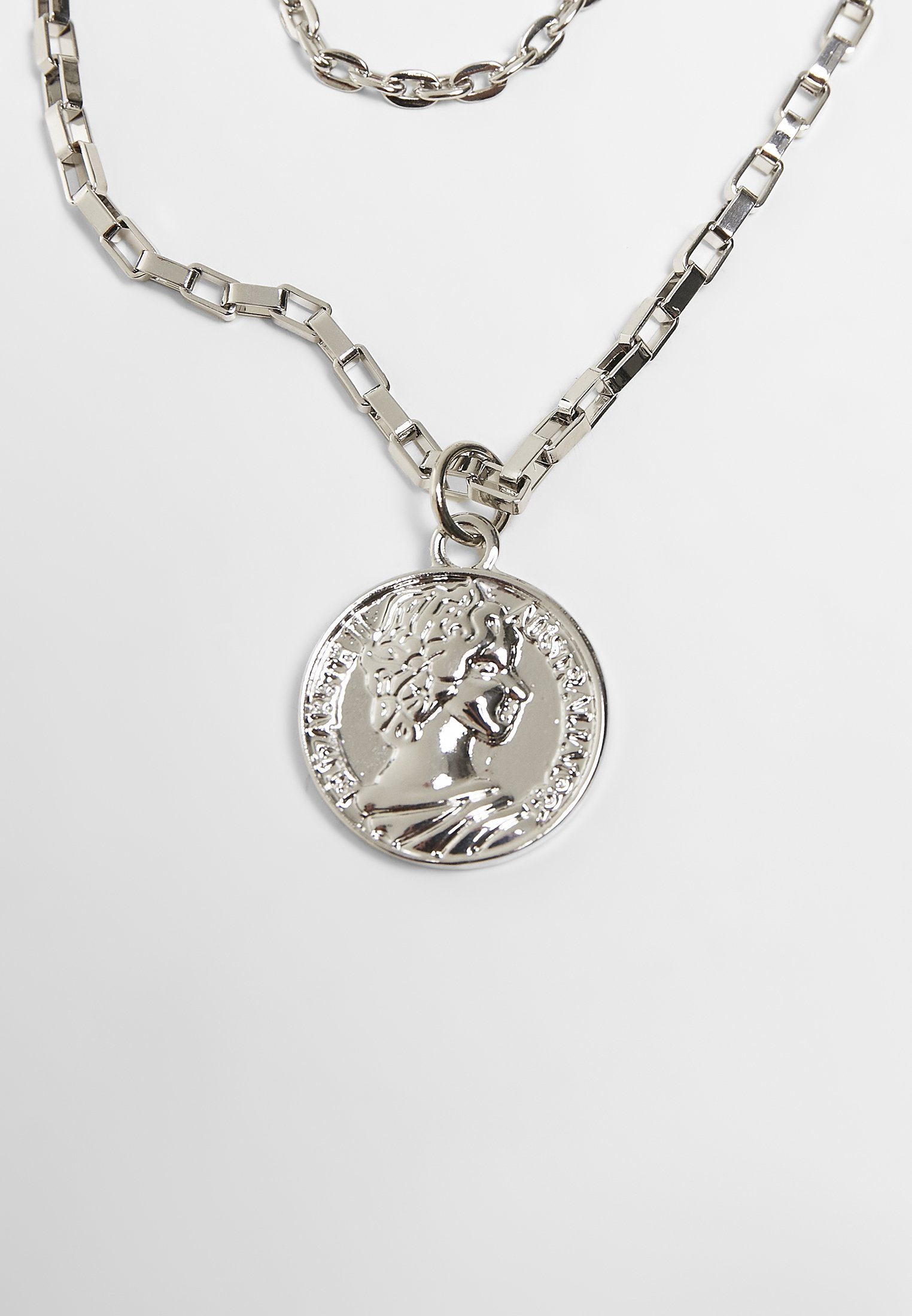 URBAN CLASSICS Edelstahlkette Accessoires Necklace silver Layering Amulet