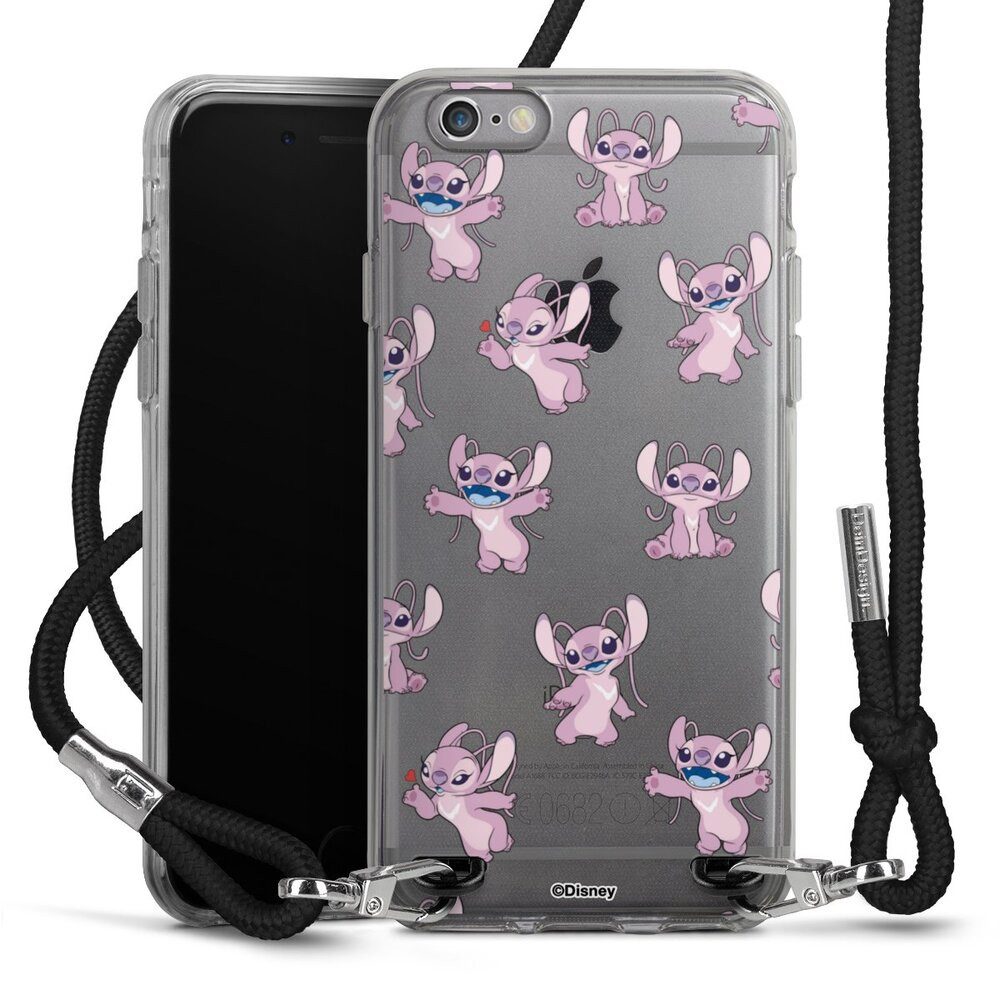 DeinDesign Handyhülle Lilo & Stitch Engel Disney Angel Faces Pattern Transparent, Apple iPhone 6s Handykette Hülle mit Band Case zum Umhängen