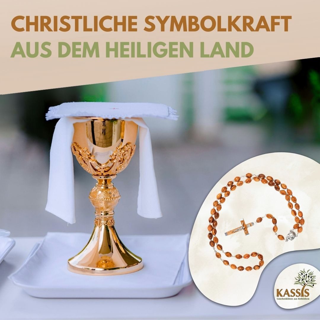 Kassis Geschenkartikel Kette ohne Anhänger Rosenkranz mit dekorierten Perlen aus Olivenholz, handgemacht, handgefertigt in Bethlehem, Geschenk zu mehreren Anläs – Bild 5 von 5