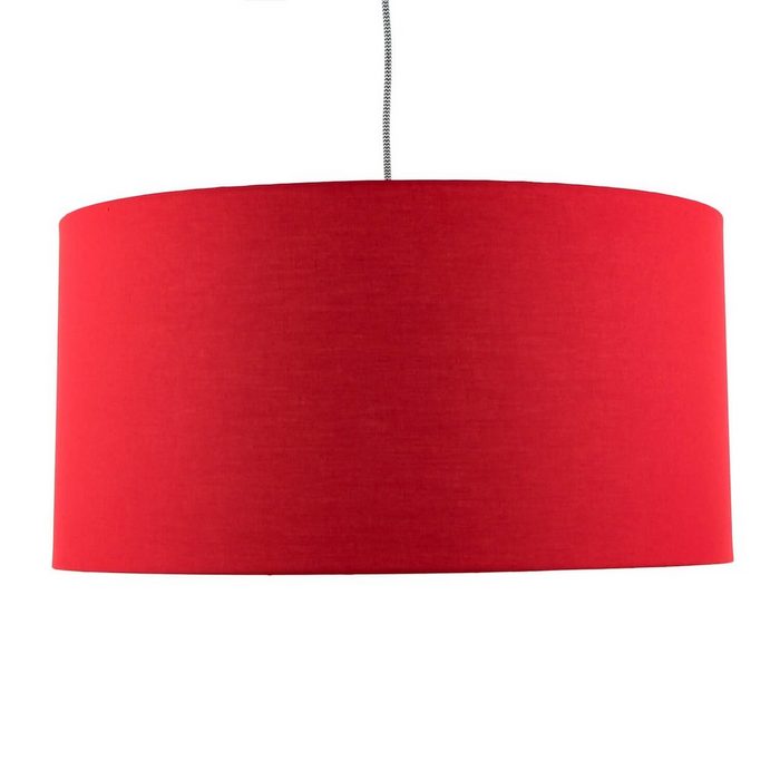 Licht-Erlebnisse Lampenschirm SALAVAN Stoffschirm für Stehlampe Hängelampe in Rot rund Zylinder