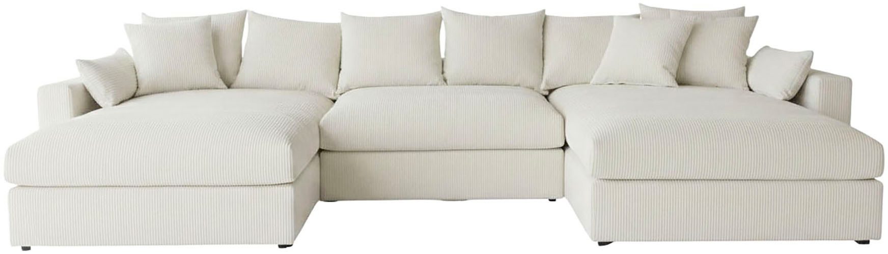 OTTO home Wohnlandschaft Cosy Lounge U-Form, Breite 385 cm, Mega-Sofa mit Cordstoff bezogen, mit Federkern & 5 Zierkissen – Bild 2 von 5