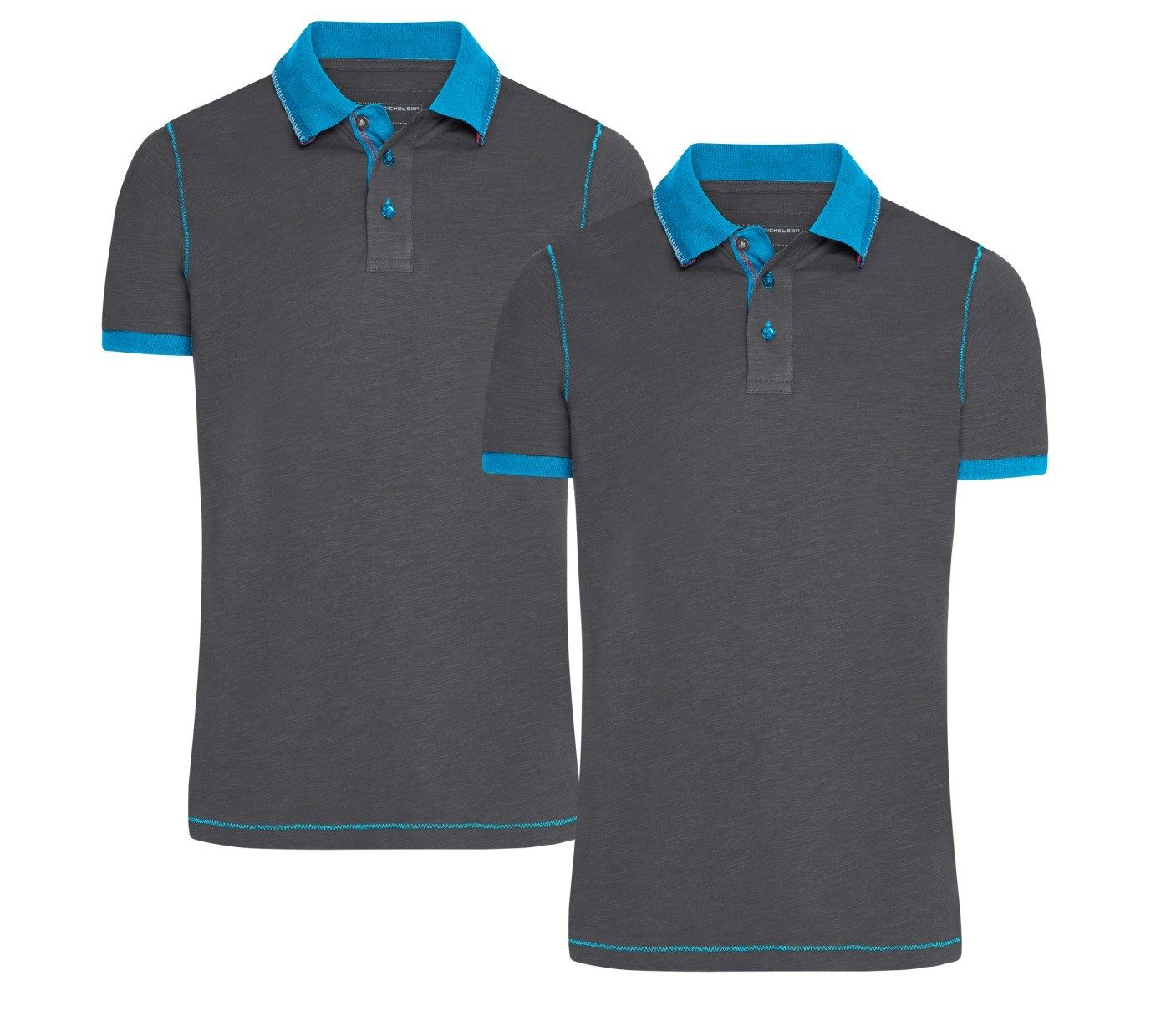 Poloshirt Doppelpack Herrenpolo in trendiger Slub Qualität Urban Polo JN980