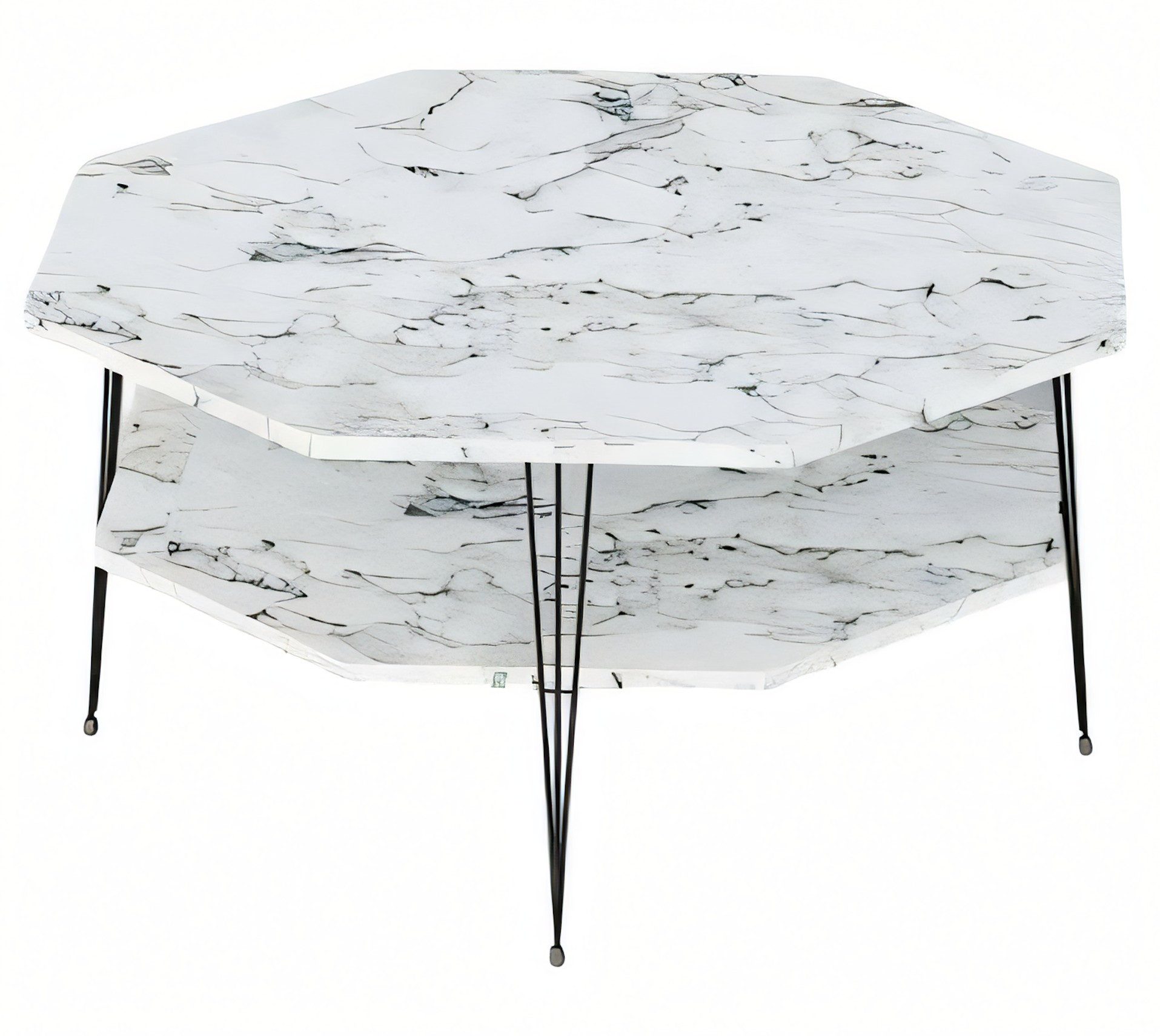 Xlmoebel Couchtisch Moderner Holz-Couchtisch in Weiß mit achteckigem Design, Made in Europa