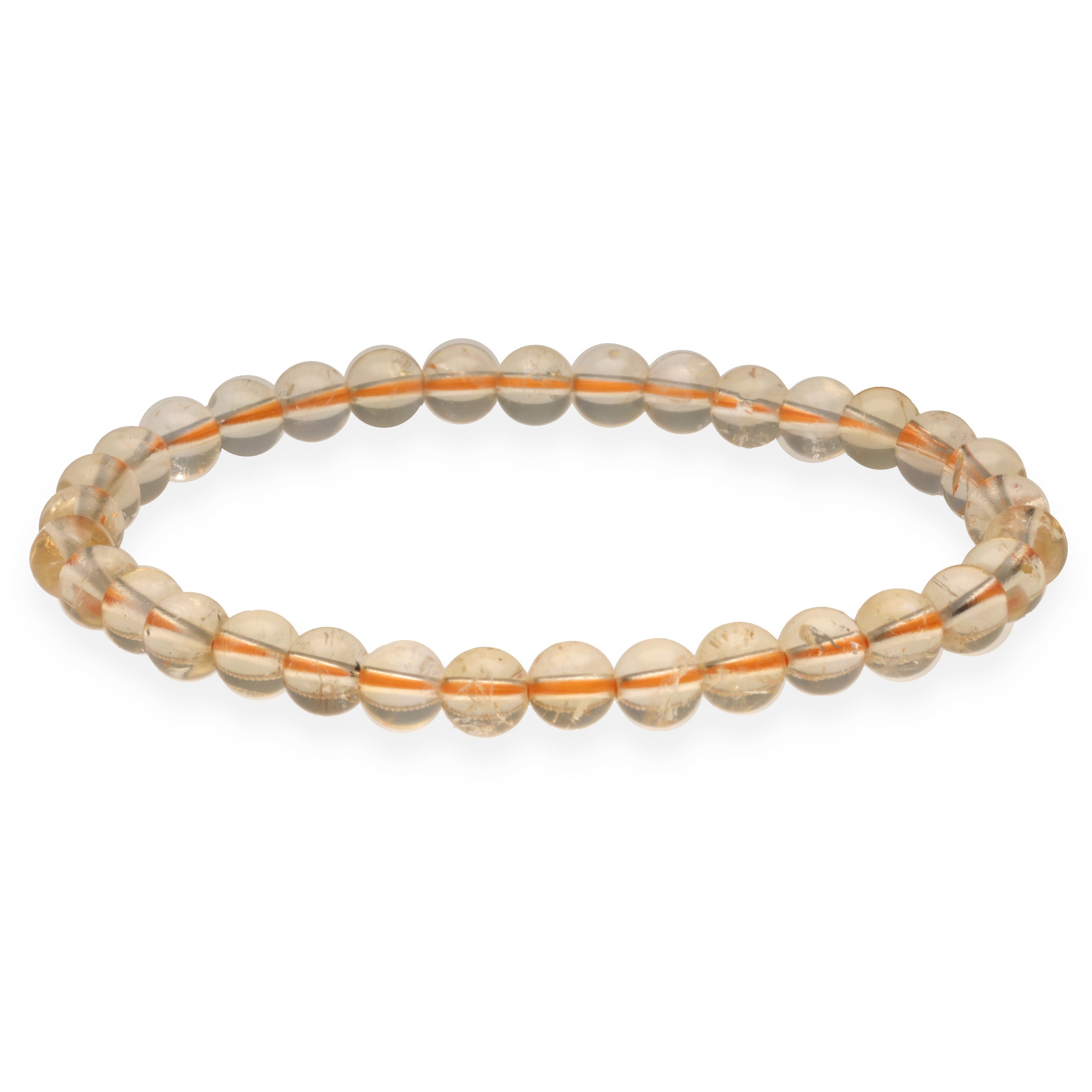 Lebensquelle Plus Armband Citrin Kugelarmband, 6 mm