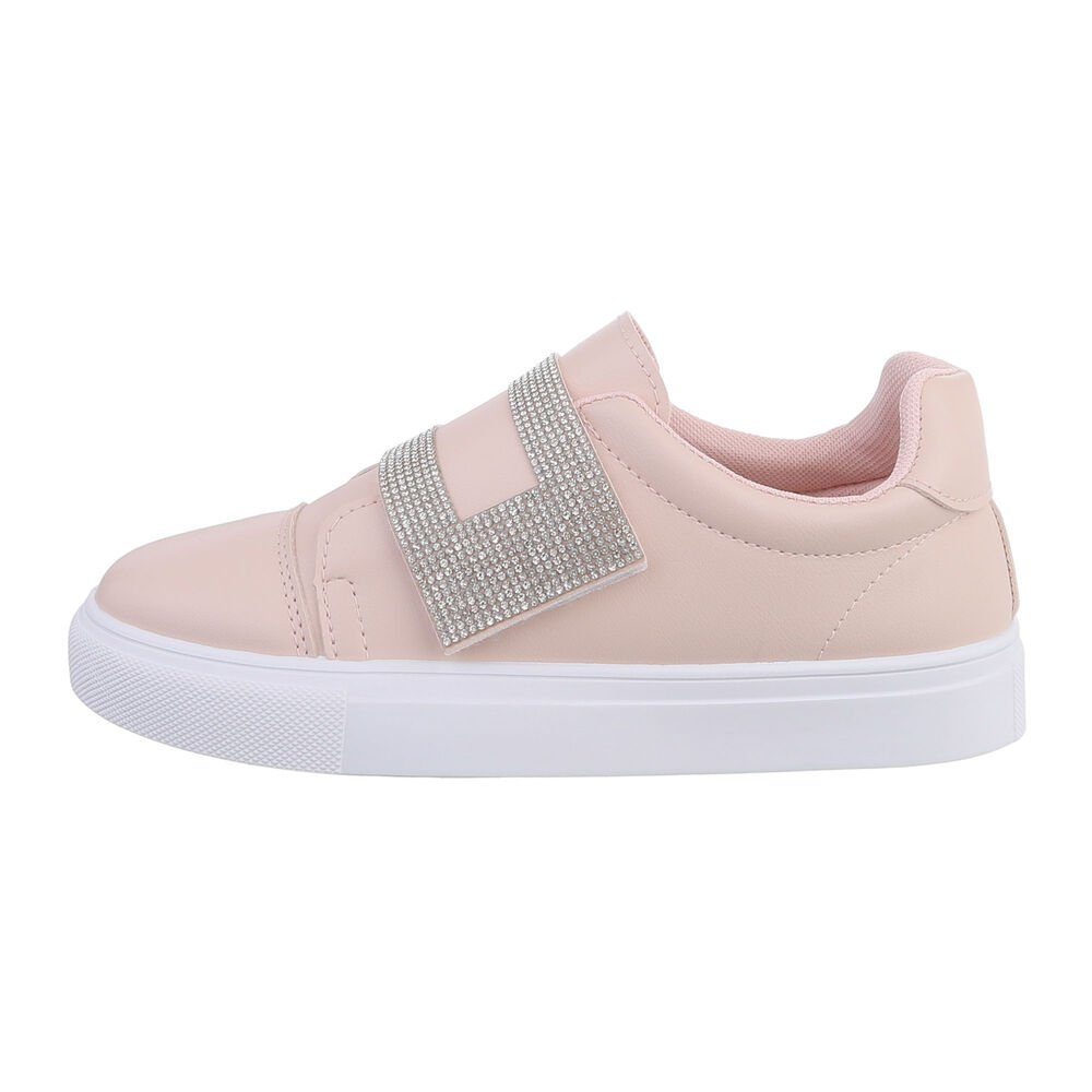 Ital-Design Damen Low-Top Freizeit Sneaker Flach Sneakers Low in Altrosa günstig online kaufen
