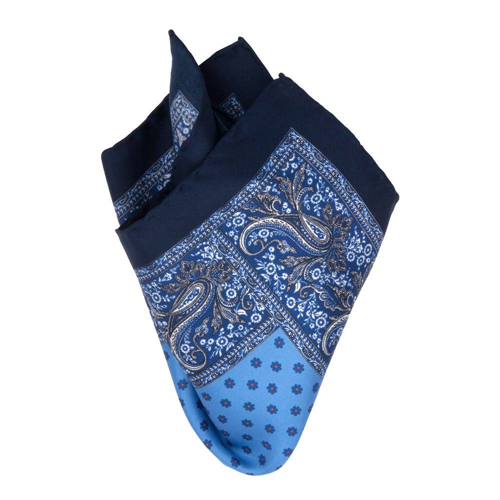 BGENTS Einstecktuch Handrolliertes Einstecktuch aus Seiden-Twill mit floralem Muster, Made in Italy