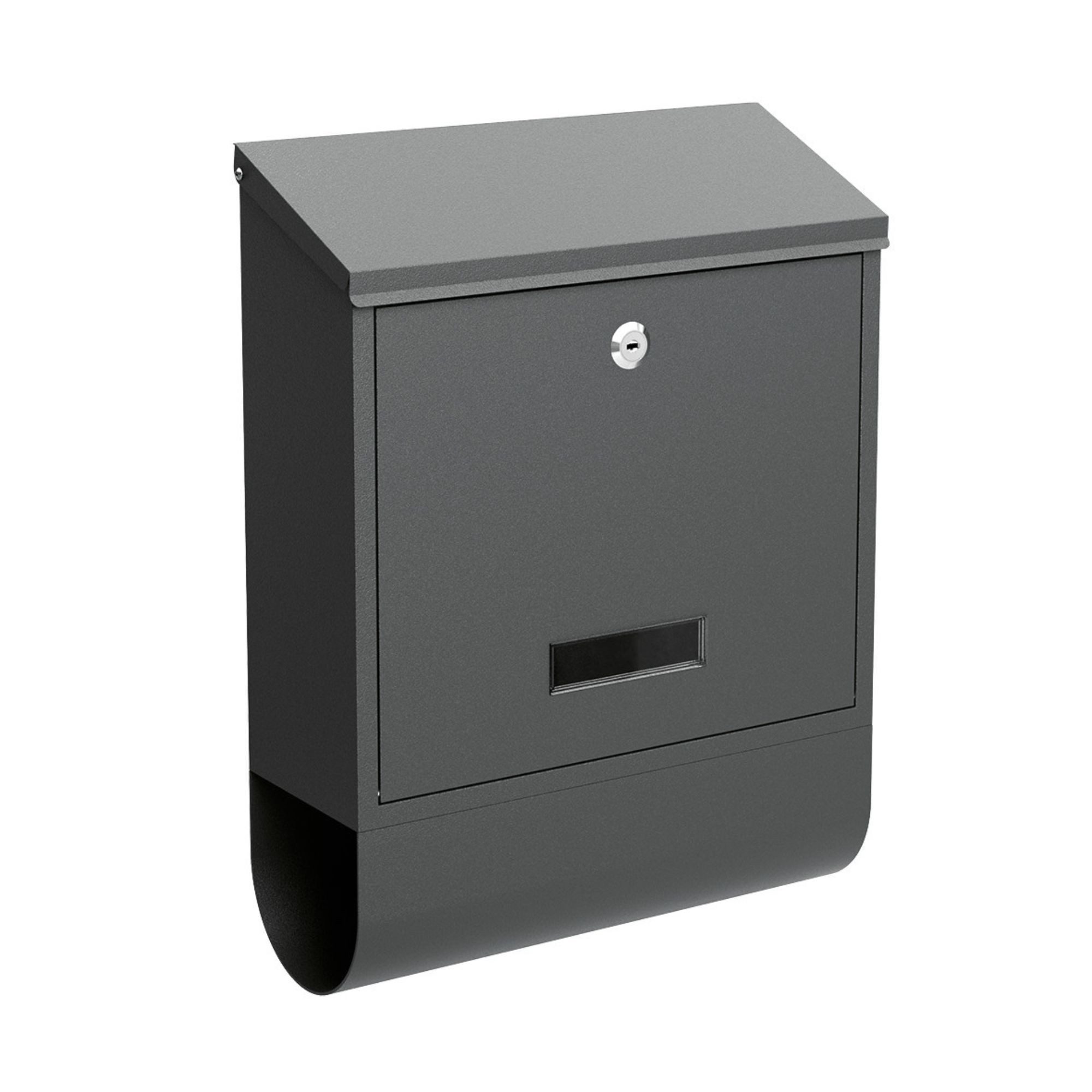 BASI Wandbriefkasten Wandbriefkasten (Packung, 1-St), mit Zeitungsfach, Einwurfklappe, Namensschild, 2 Schlüssel, anthrazit