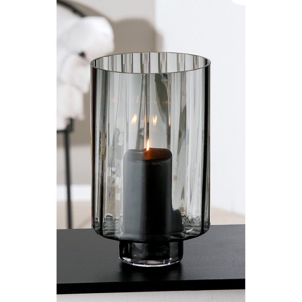 GILDE Windlicht Novus (1 St), Kerzenhalter aus Glas, Maße: H. 30cm x D. 18cm