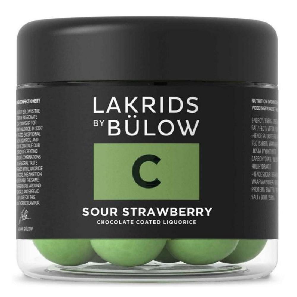 Lakrids by Bülow Süßigkeit Lakritz C Sour Strawberry mit weißer Schokolade (115g)