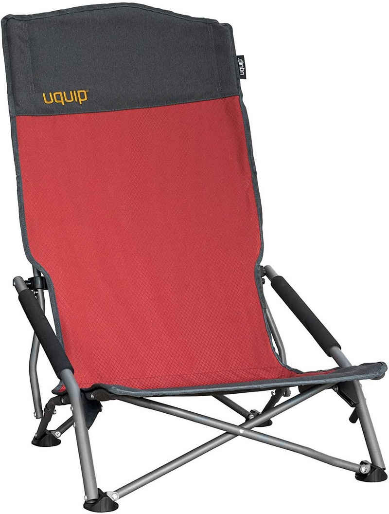 UQUIP Campingstuhl »Sandy XL - Bequemer Strandstuhl mit extra hoher Rückenlehne - Rot«, niedrige Sitzhöhe, extre hohe Rückenlehne, gepolsterte Armlehnen, breite Füße gegen Einsinken auf weichem Boden