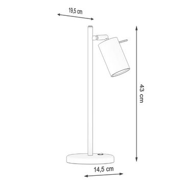 famlights Tischleuchte, Tischleuchte Rea in Schwarz GU10, keine Angabe, Leuchtmittel enthalten: Nein, warmweiss, Tischlampe, Nachttischlampe, Tischleuchte