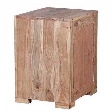 Lomadox Nachttisch, braun, Akazie Massivholz, für Boxspringbett, 50/60/40 cm