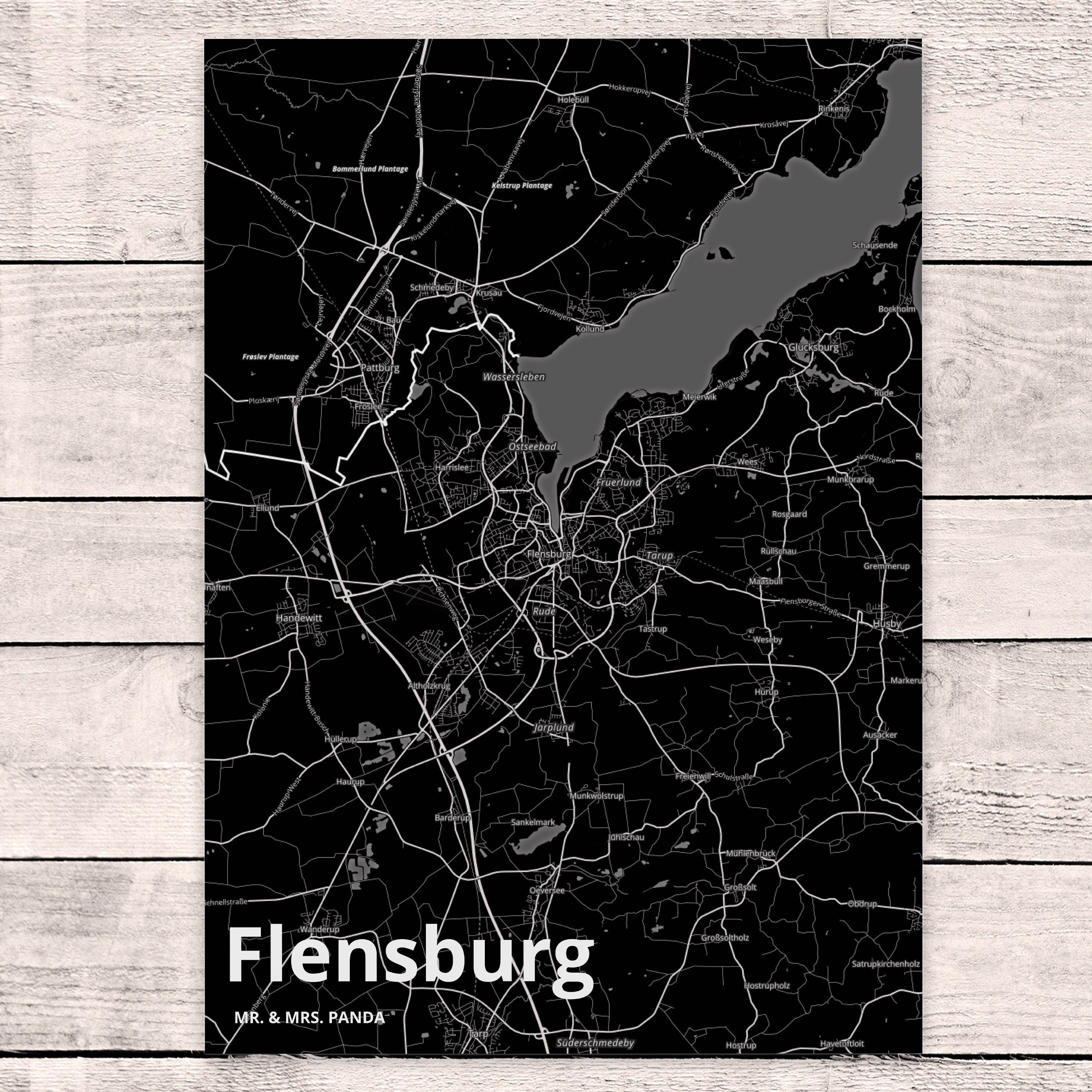 & Geschenkkarte, Ort - Mr. Geschenk, Dankeskarte, Flensburg Mrs. Karte, Panda Postkarte Städte,