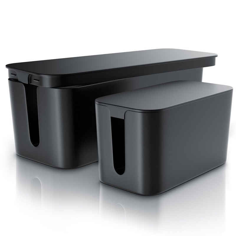 BEARWARE Kabelbox, (Set, 2-tlg), Kabelbox mit Gummifüßen - Kabelmanagement / dezente Optik / Ladebox