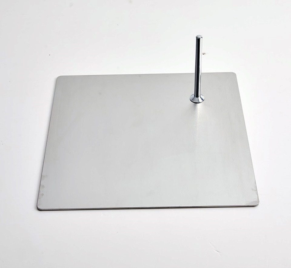 Eurotondisplay Schneiderpuppe Metallplatte für Schaufensterpuppen Silber Edelstahl Metall Fußdorn