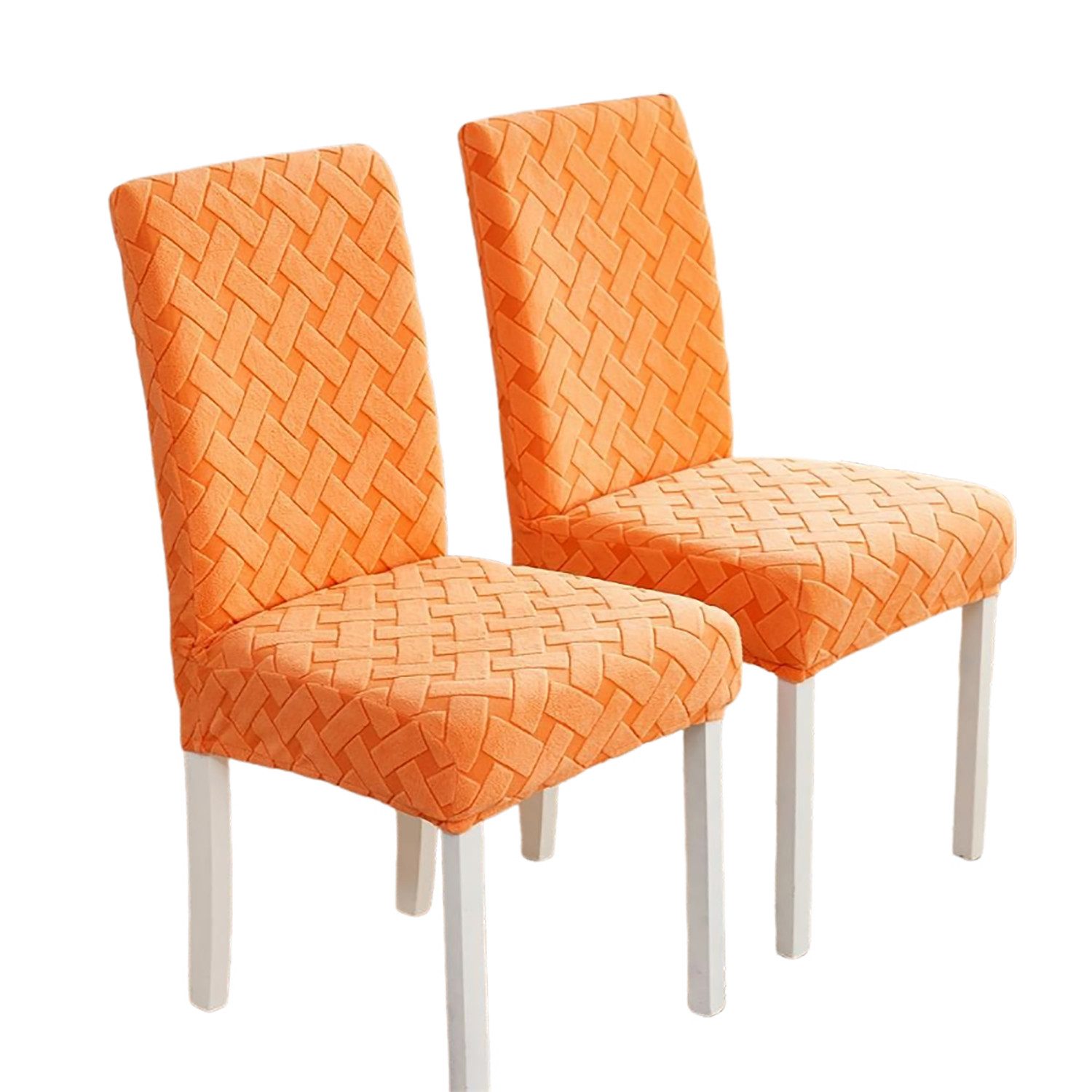 Refttenw Stuhlhusse Stretch Stuhlhussen,stuhlbezug aus Jacquard-Samt,Abnehmbarer,2 Stück