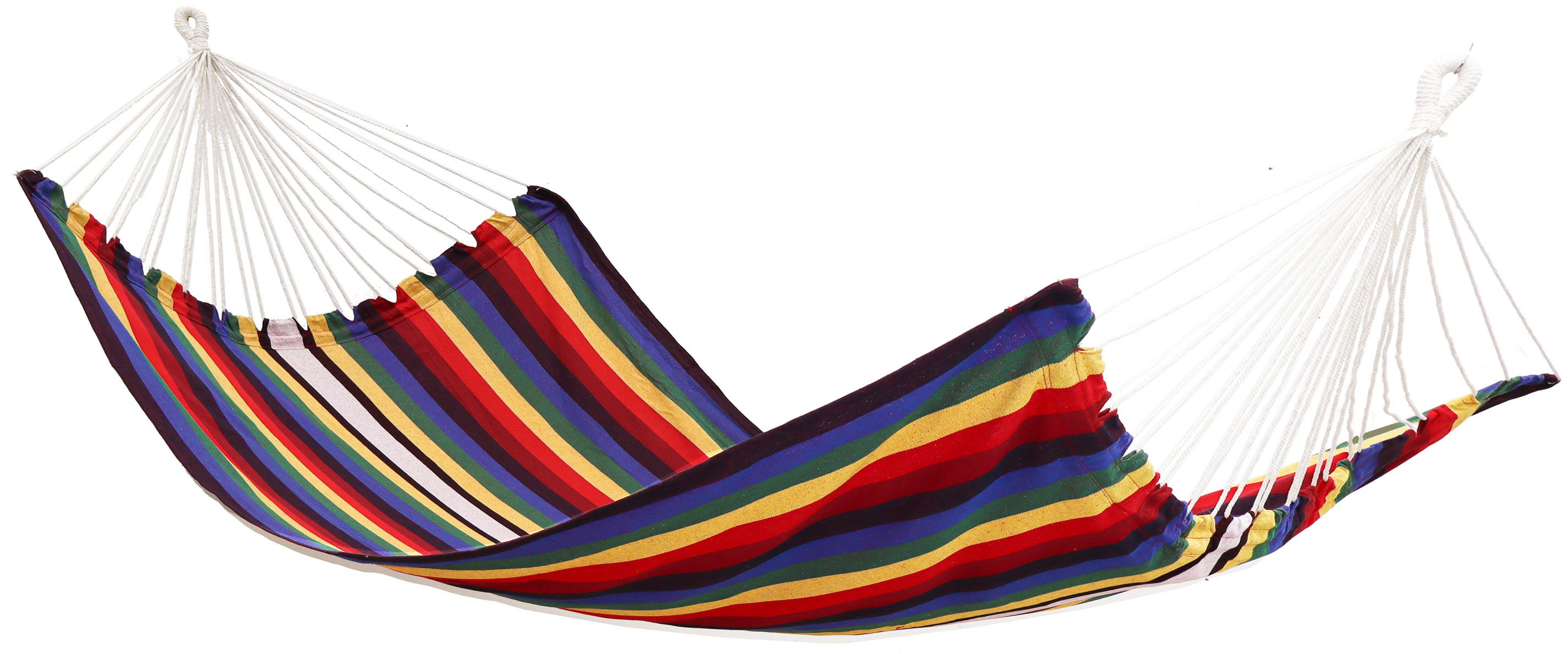 AMANKA Hängematte 2 Personen - 260 x 160 cm Doppelhängematte XL für Garten und Balkon, Stabhängematte Baumwolle - Gartenliege ohne Gestell - Hängeschaukel