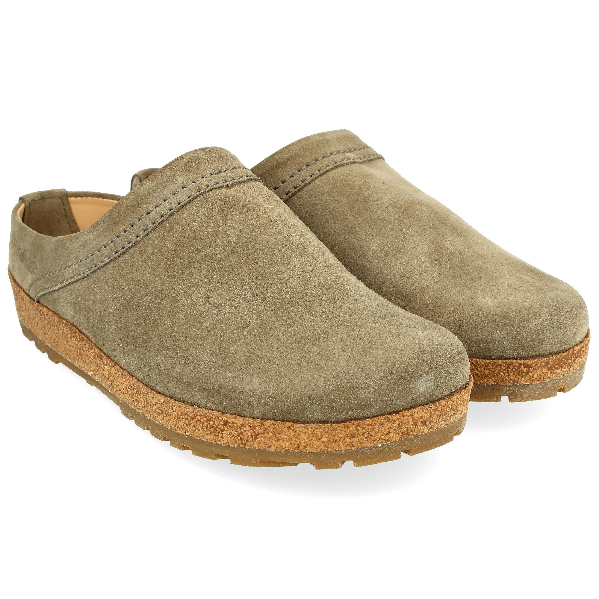 Haflinger Haflinger Malmö Lederclog Unisex mit Korkfußbett und Gummisohle Hausschuh