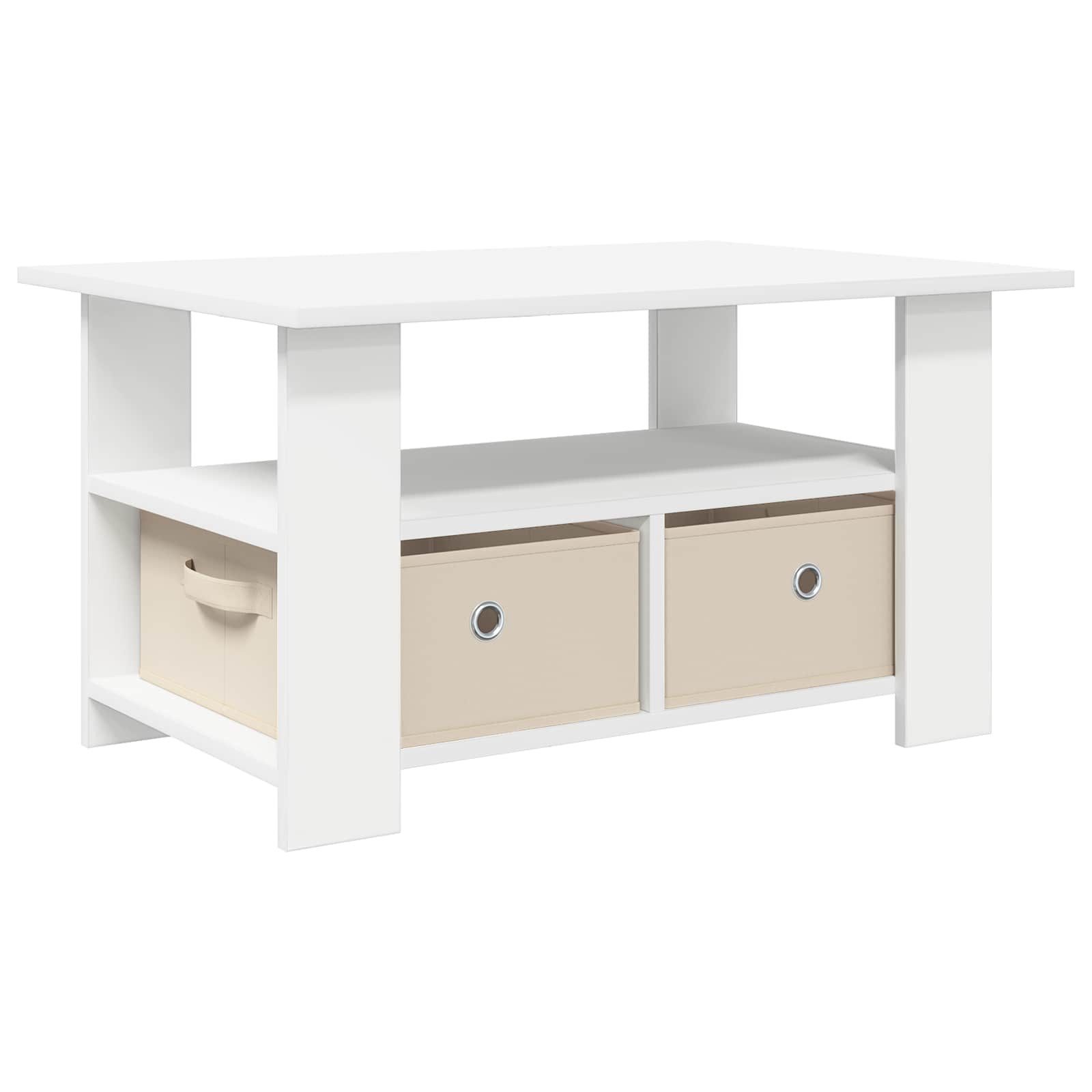 vidaXL Couchtisch Couchtisch Weiß 77 x 55 x 42 cm Holzwerkstoff (1-St)