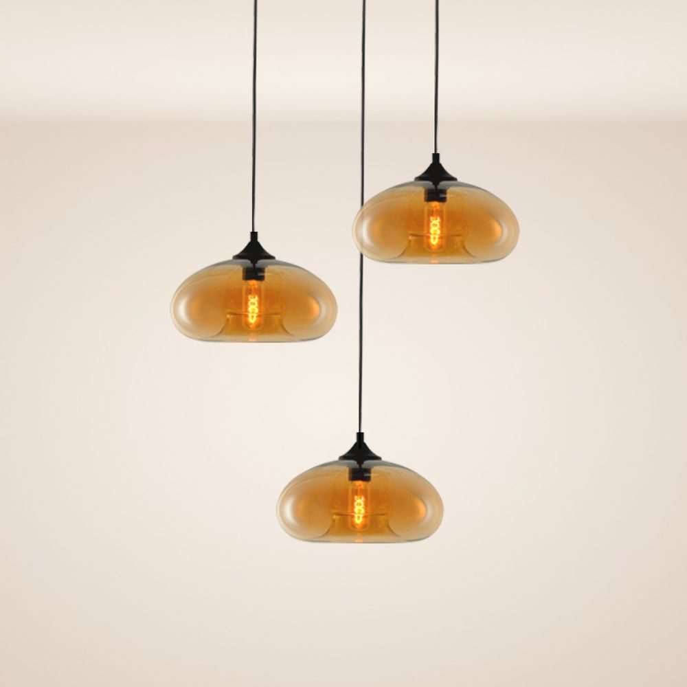 s.luce Pendelleuchte Hängeleuchte Cruet mehrflammig Amber