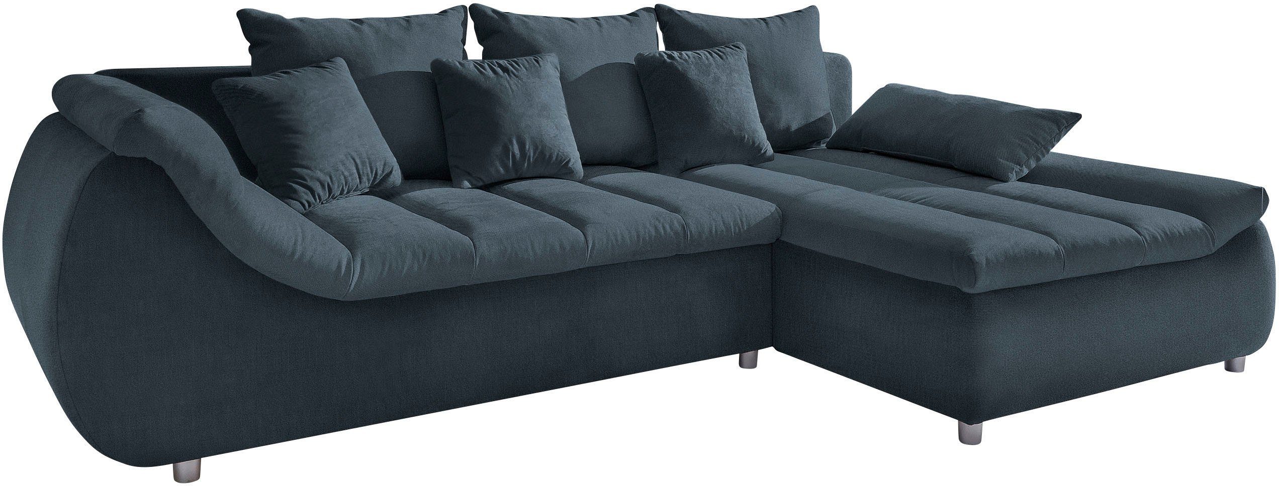 INOSIGN Ecksofa "Imola elegant und bequem, aktuelle Steppung im Sitz, L-For günstig online kaufen