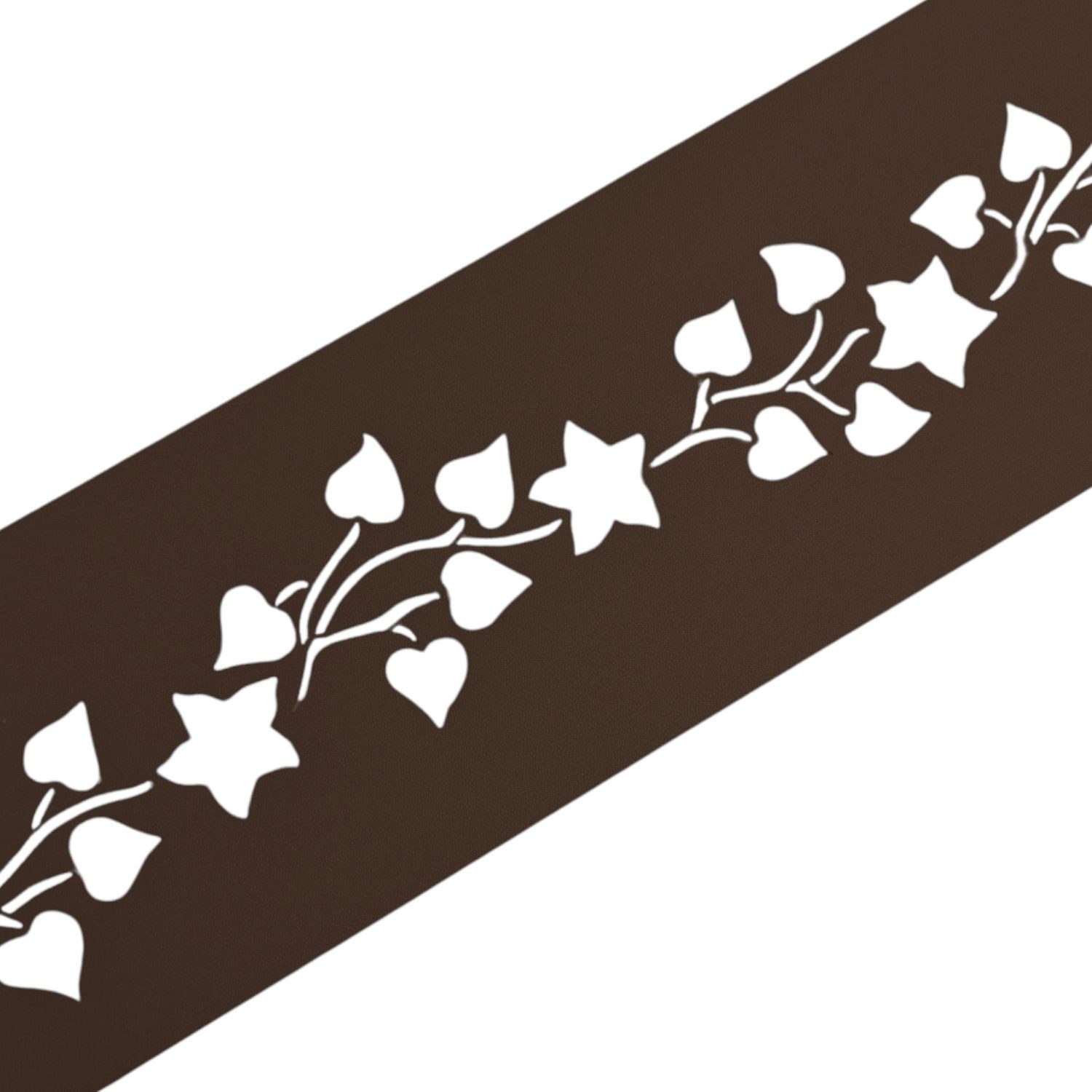 zaunzu Sichtschutzstreifen PREMIUM Dekor Floral #2 Sichtschutz Braun 2,55m, (1x Einzelstreifen, Lasermuster für Deinen Doppelstabmattenzaun Laserstreifen), 5 Jahre garantierte Farbechtheit, UV-beständig