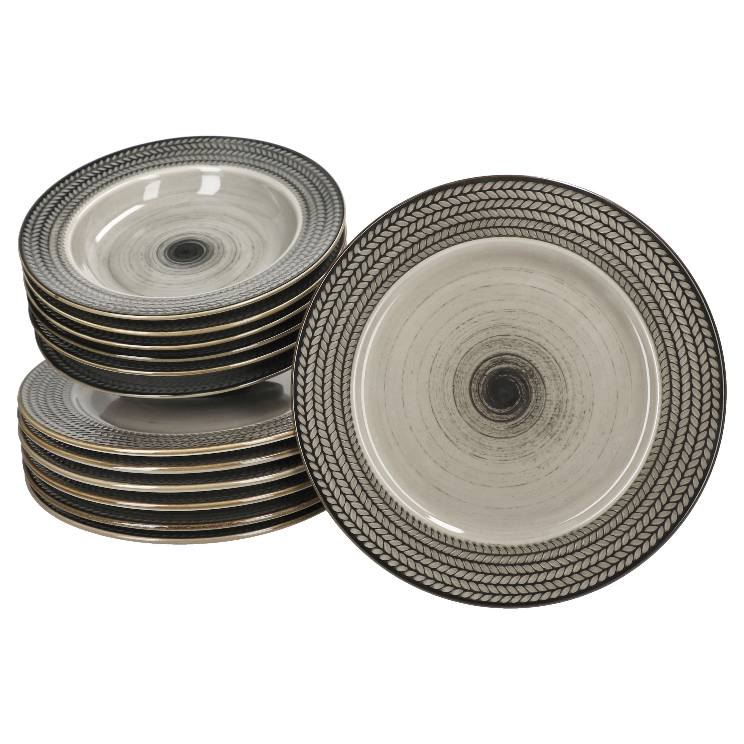 MÄSER Tafelservice Mäser Prospero 12tlg Tafelservice Porzellan 6 Personen Speiseteller, Porzellan