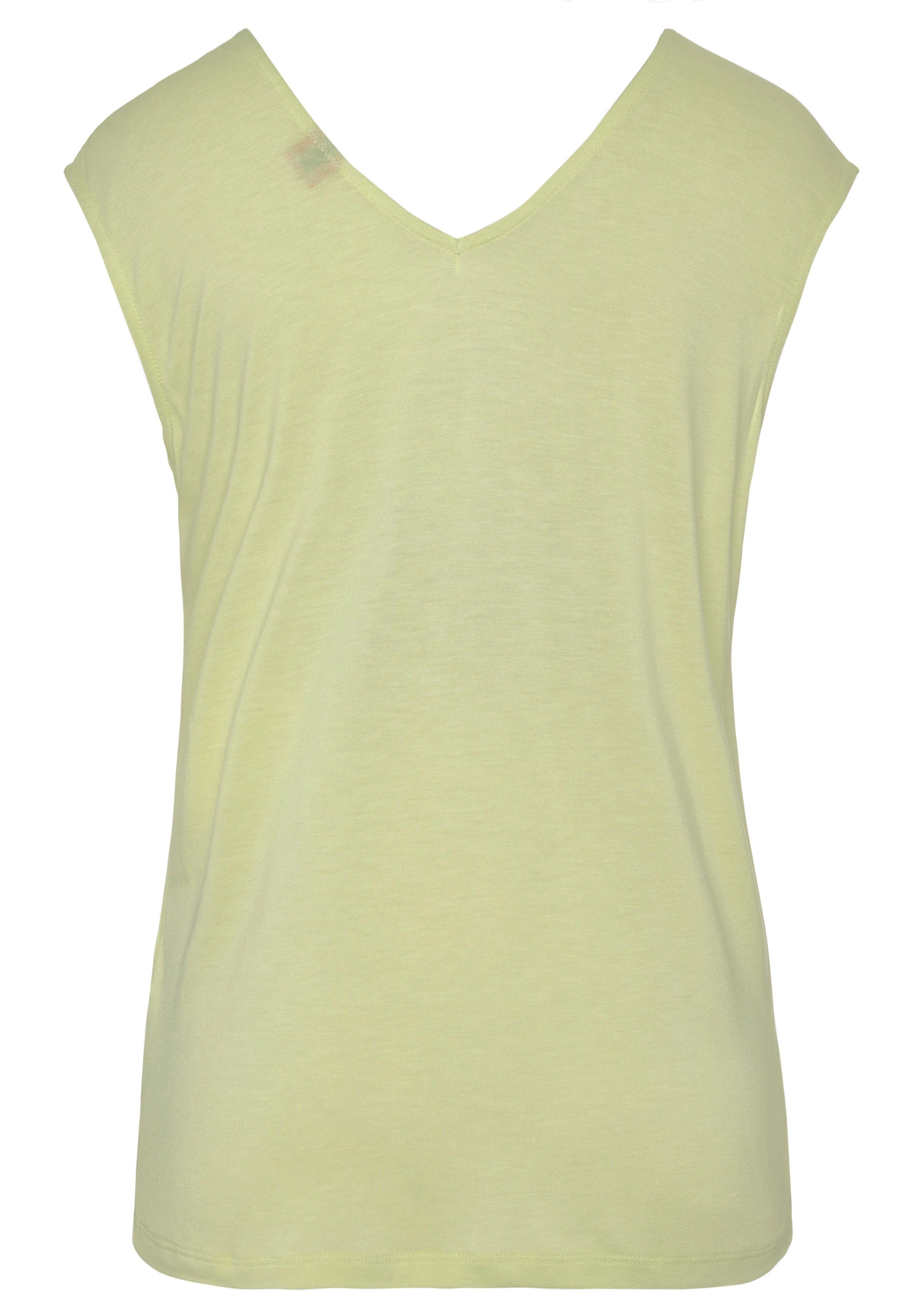 s.Oliver T-Shirt mit Zierbändern am Ausschnitt, Kurzarmshirt, sommerlich – Bild 4 von 5