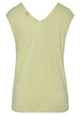 s.Oliver T-Shirt mit Zierbändern am Ausschnitt, Kurzarmshirt, sommerlich