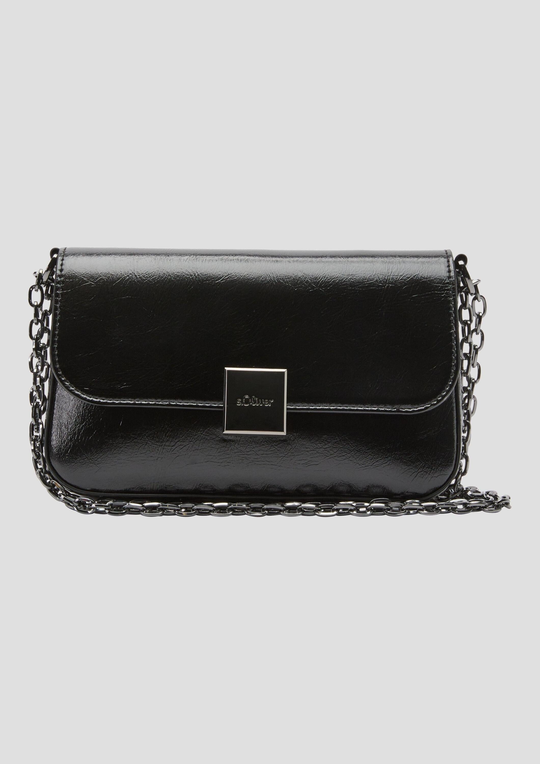 s.Oliver Umhängetasche Tasche, Clutch mit Schulterkette und Logo-Gravur auf der Magnetschließe