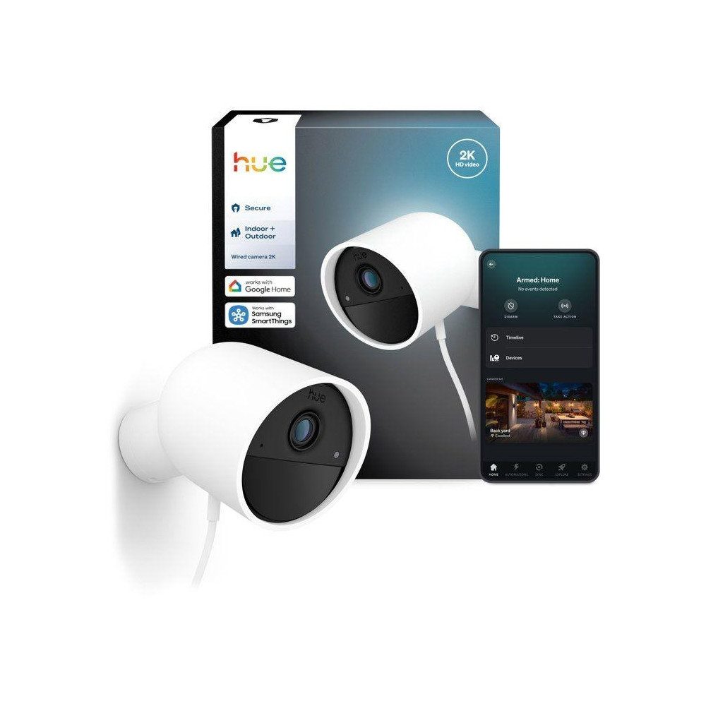 Philips Hue Überwachungskamera 04514000 Secure Kamera 2K Videoauflösung weiß Kamera