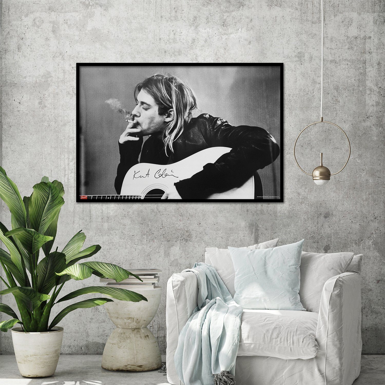Close Up Poster Nirvana Poster Kurt Cobain Smoking & Guitar 91,5 x 61 cm günstig online kaufen