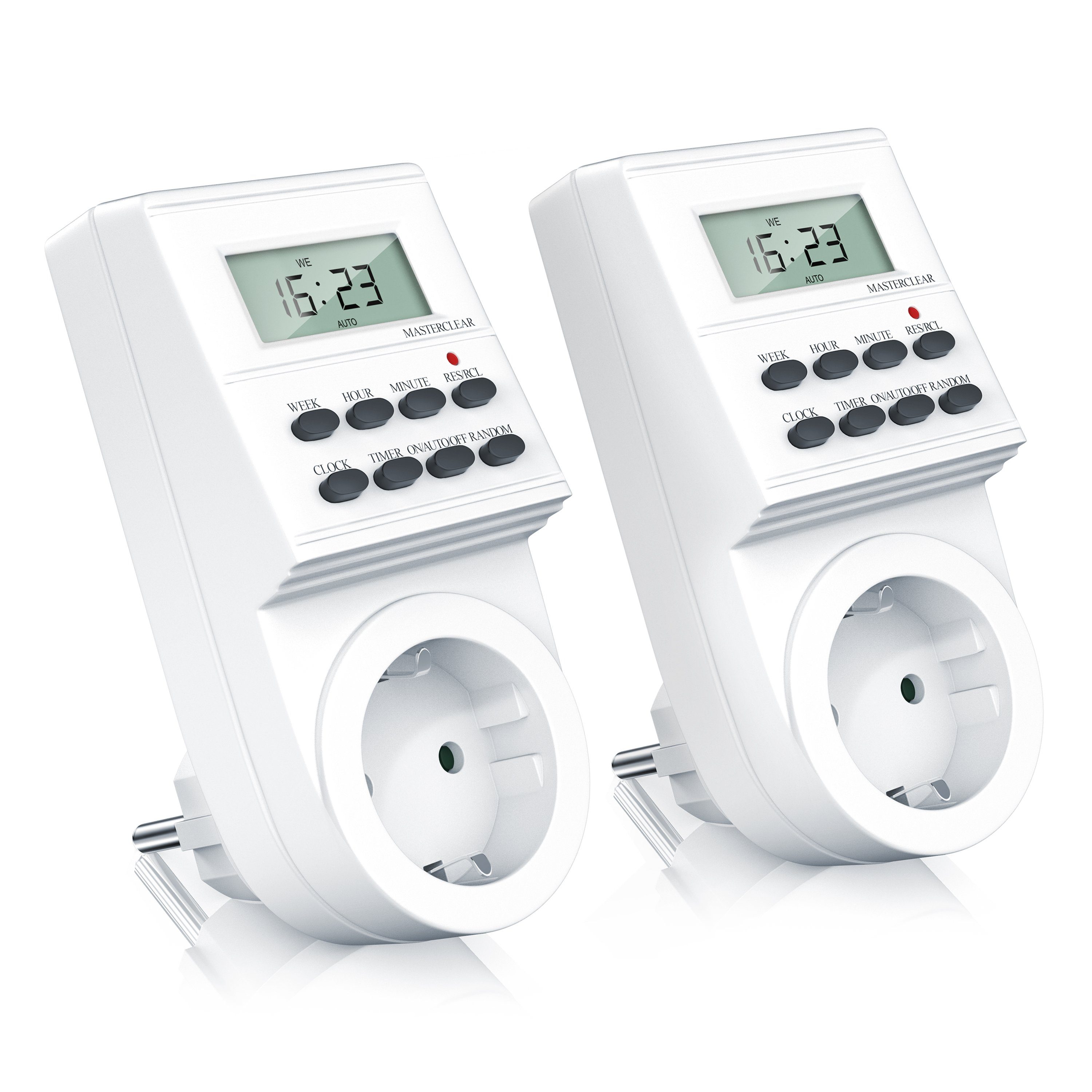 BEARWARE Zeitschaltuhr, digital, 2-St., Zeitschaltuhr mit 1,5" LCD-Display 8 konfigurierbare Schaltprogramme