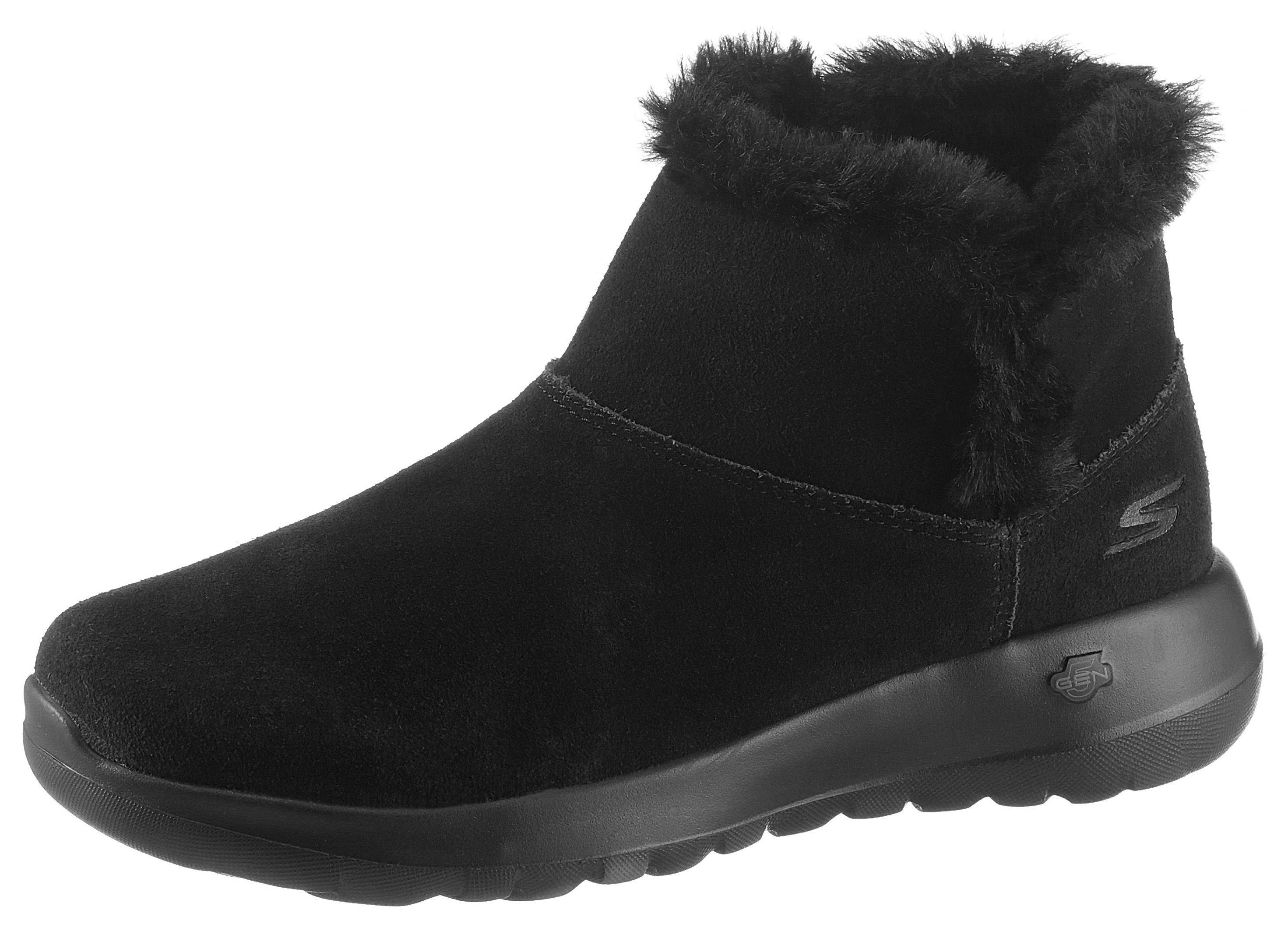 Black Joy Skechers Go Bundle / Schwarz BBK Up Fellimitat-Besatz mit On Suede - the - Winterboots