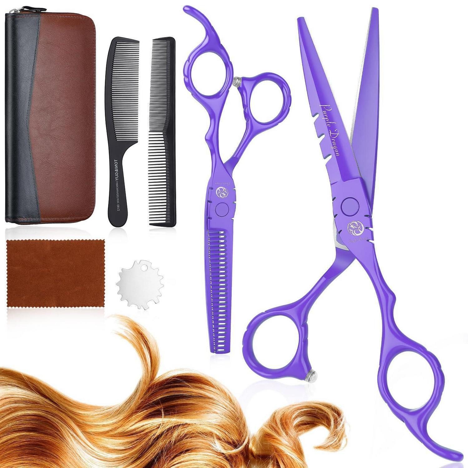 LuxusKollektion Scheren-Set Haarschneideschere Set 5,5 Zoll Lila