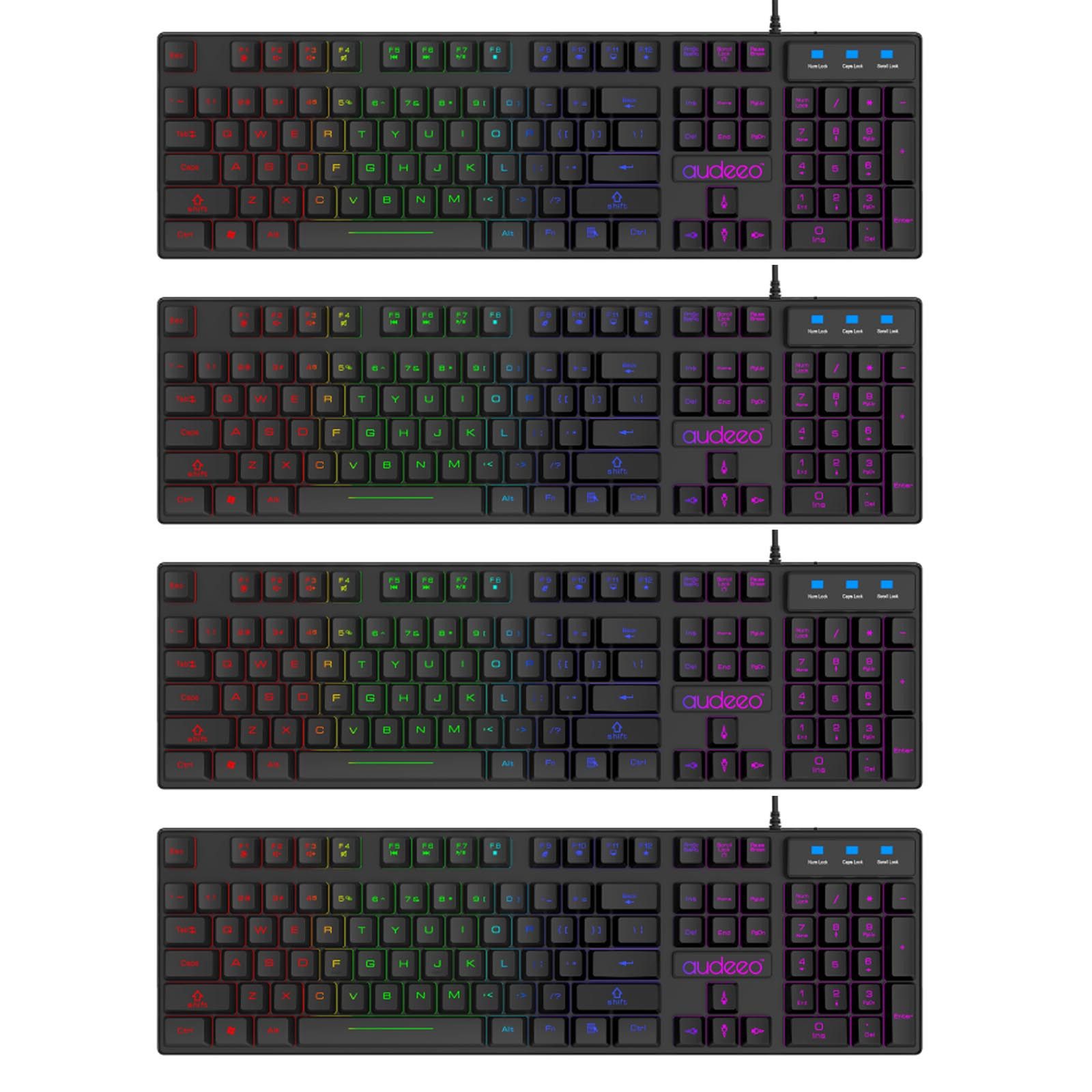HAC24 Keyboard Beleuchtet Deutsches Layout Gaming-Tastatur (RGB LED QWERTZ Schwarz USB)