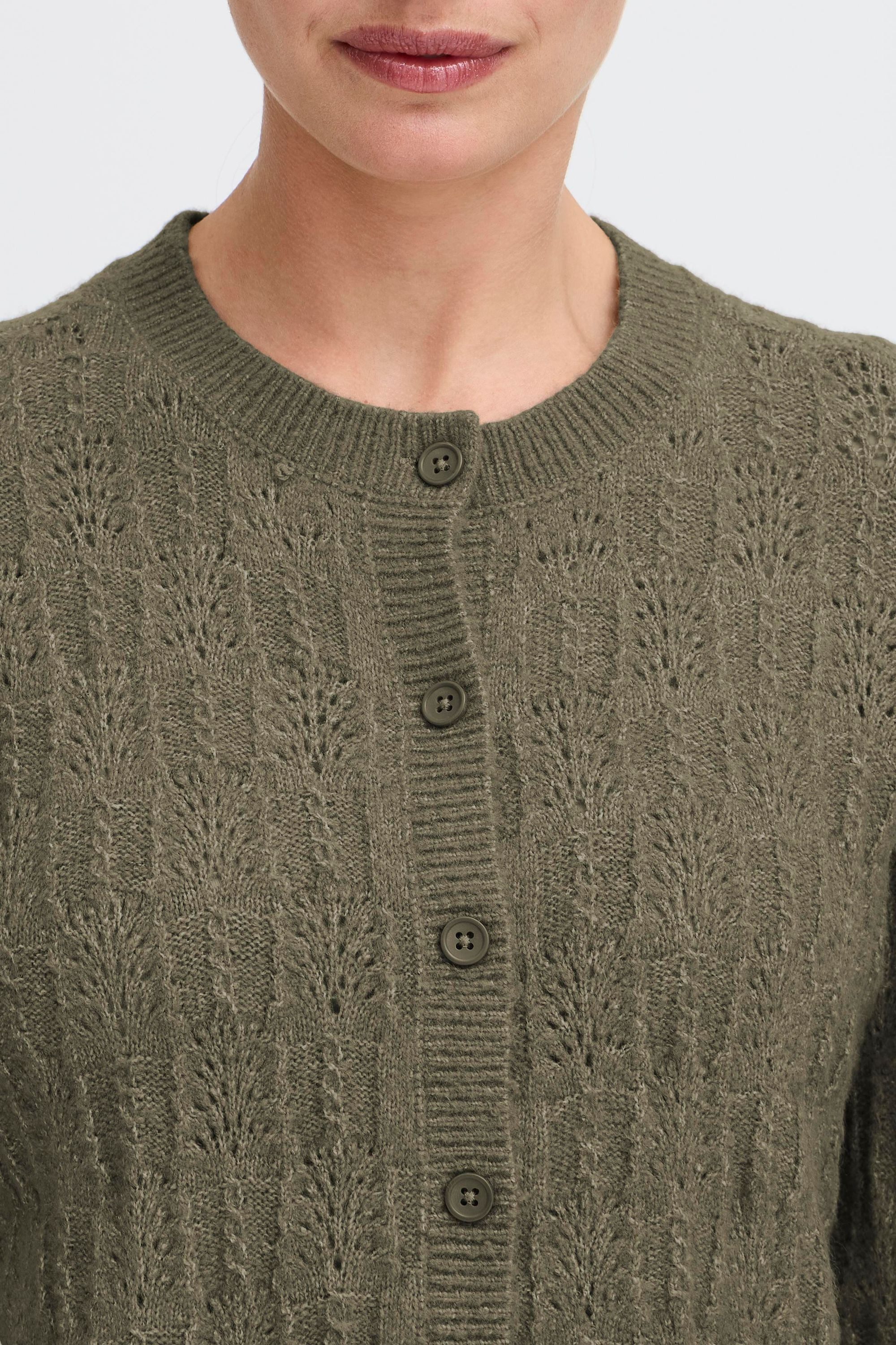 OXMO Strickjacke OXSinva Süßer Cardigan mit Strickmuster