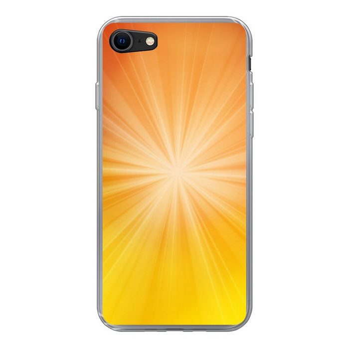 MuchoWow Handyhülle Gelbes Glühen um einen Stern Handyhülle Apple iPhone SE (2020) Smartphone-Bumper Print Handy