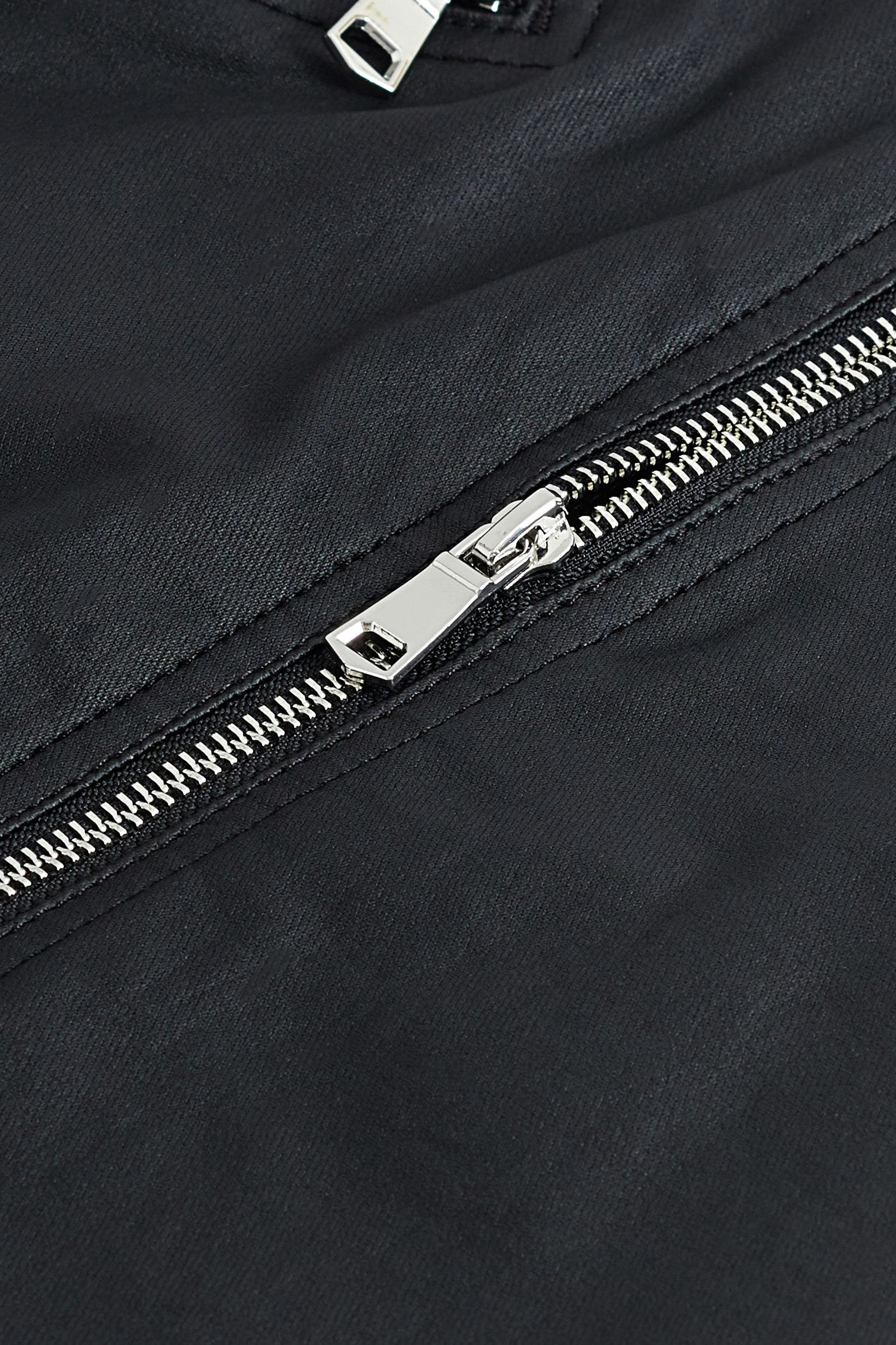 Next Jeansrock Beschichteter Denim-Minirock mit (1-tlg) Reißverschluss