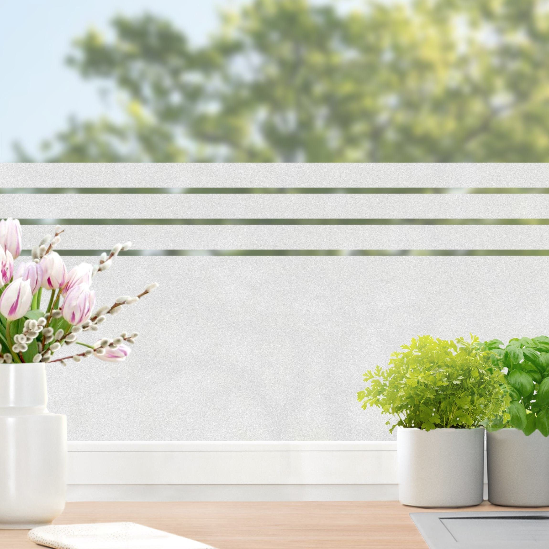 Bilderdepot24 Fensterfolie statisch haftend Motiv Fensterdeko Streifen Muster I Muster, blickdicht, Innen Fenster Tür Balkontür Küche Badezimmer Wohnzimmer Schlafzimmer