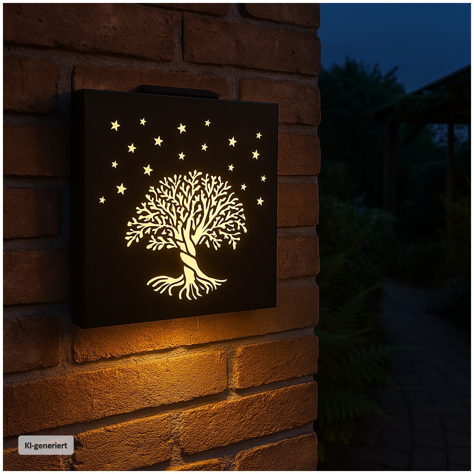 HTI-Living LED Solarleuchte Gartenleuchte Baum Solarleuchte, Ein-/Ausschalter, LED, warmweiß, Solarlampe Gartenlampe Dekolampe