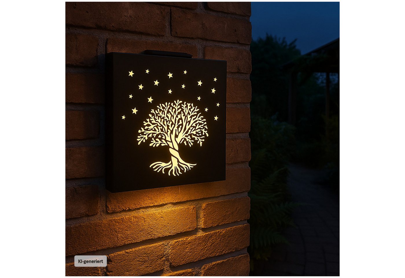 HTI-Living LED Solarleuchte Gartenleuchte Baum Solarleuchte, Ein-/Ausschalter, LED, warmweiß, Solarlampe Gartenlampe Dekolampe